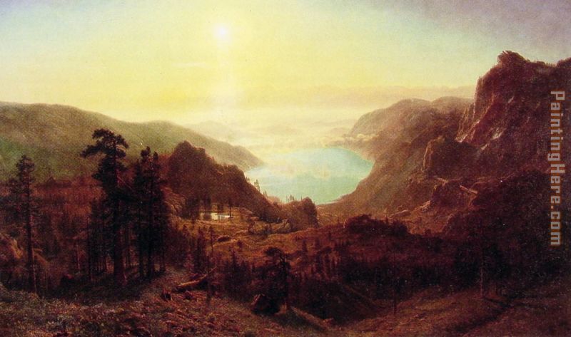 Donner Lake from the Summit painting - Albert Bierstadt Donner Lake from the Summit art painting